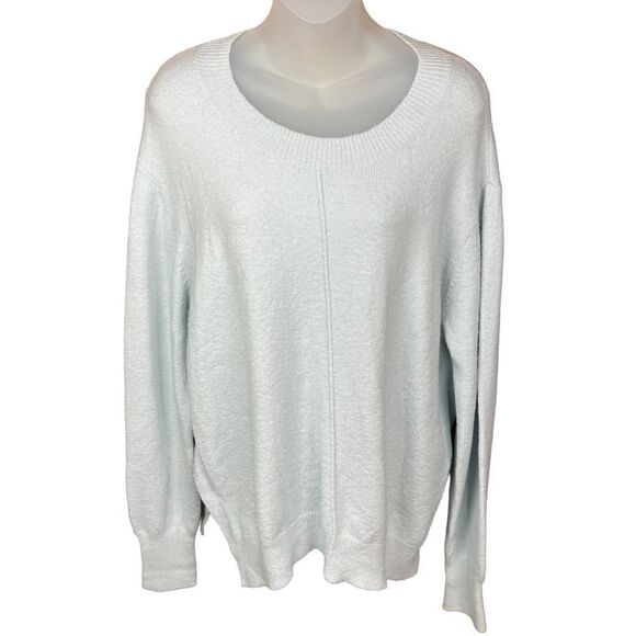 Nordstrom Treasure & Bond Crew Neck Sweater Light Blue Wool Blend Large - Picture 1 of 15